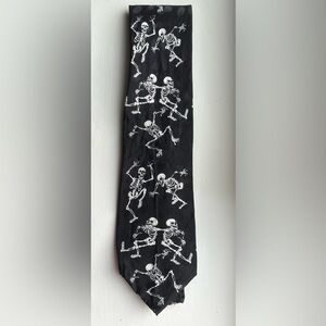 Addiction Vintage Skeleton Hand Made Silk Tie